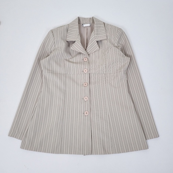 FREE WITH PURCHASE Pinstripe blazer fitted empire waist Y2K - Picture 12 of 13